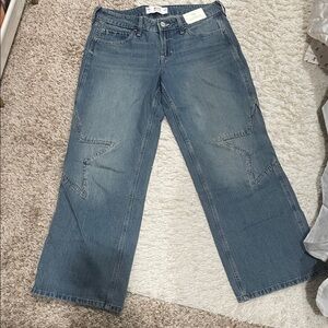 Hollister Blue Flare Jeans with Star Accents